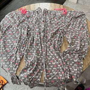 2 pairs of Sonoma Gray Pajama Pants with Pink and White Butterflies